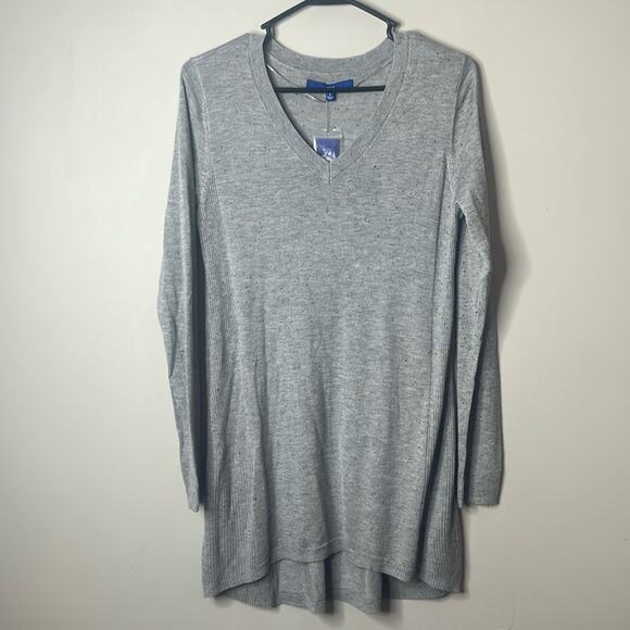 Apt. 9 Grey Vneck Tunic Sweater Small - Picture 1 of 4